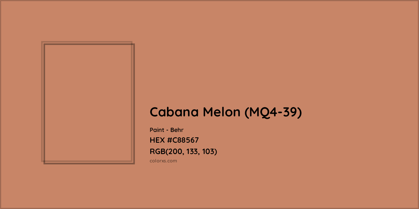 HEX #C88567 Cabana Melon (MQ4-39) Paint Behr - Color Code