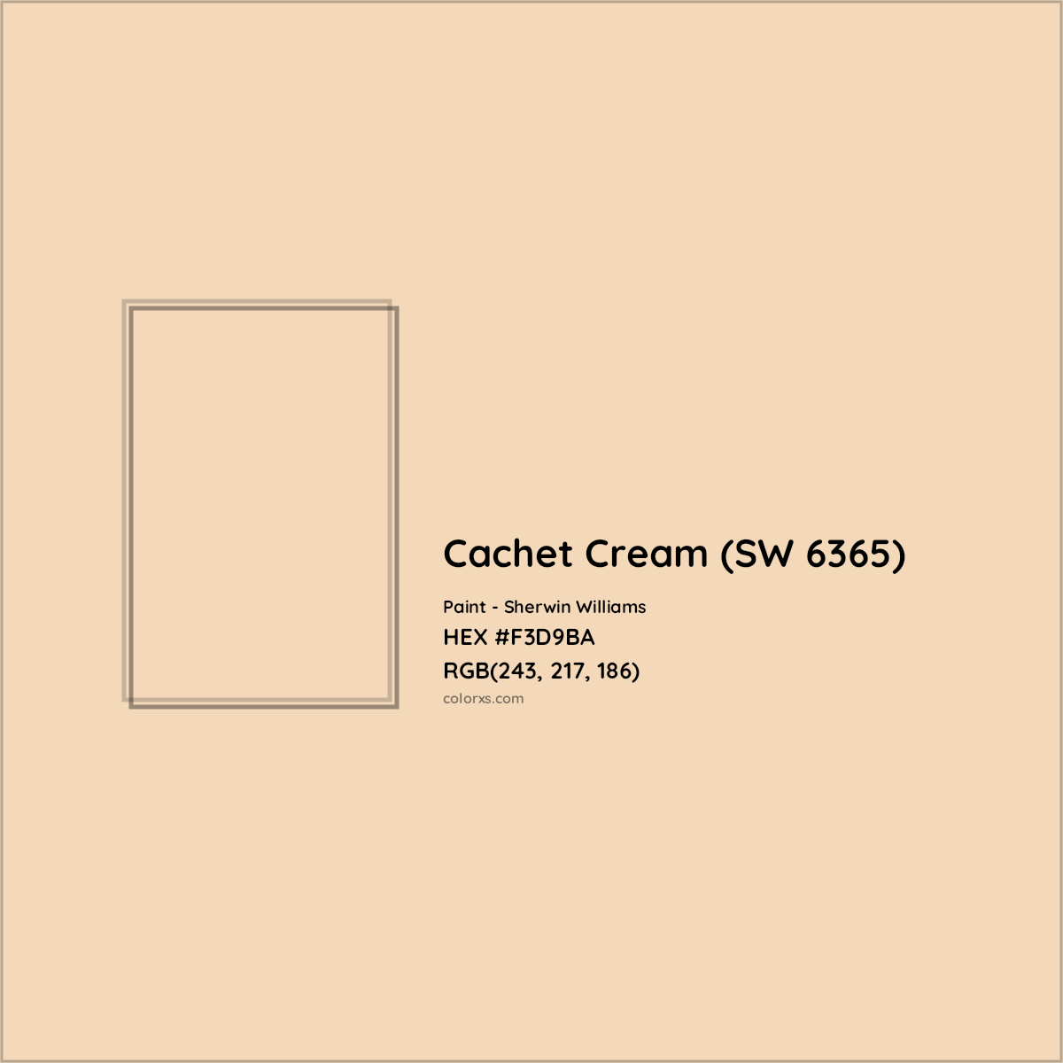HEX #F3D9BA Cachet Cream (SW 6365) Paint Sherwin Williams - Color Code