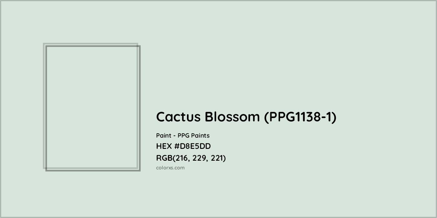 HEX #D8E5DD Cactus Blossom (PPG1138-1) Paint PPG Paints - Color Code