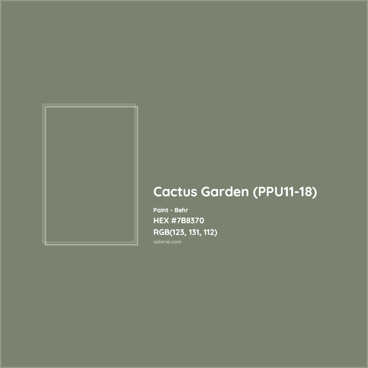 HEX #7B8370 Cactus Garden (PPU11-18) Paint Behr - Color Code