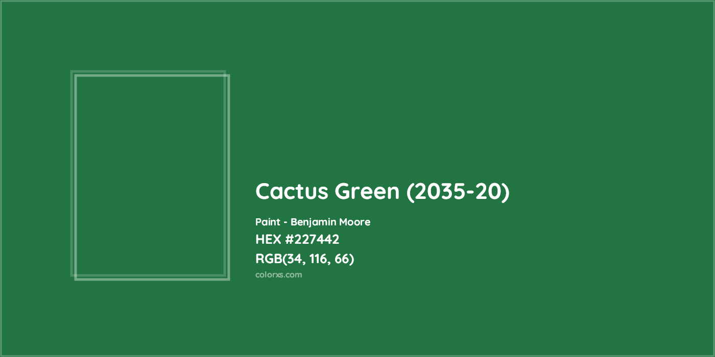 HEX #227442 Cactus Green (2035-20) Paint Benjamin Moore - Color Code
