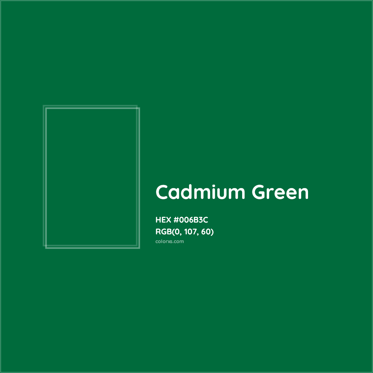 HEX #006B3C Cadmium Green Color - Color Code
