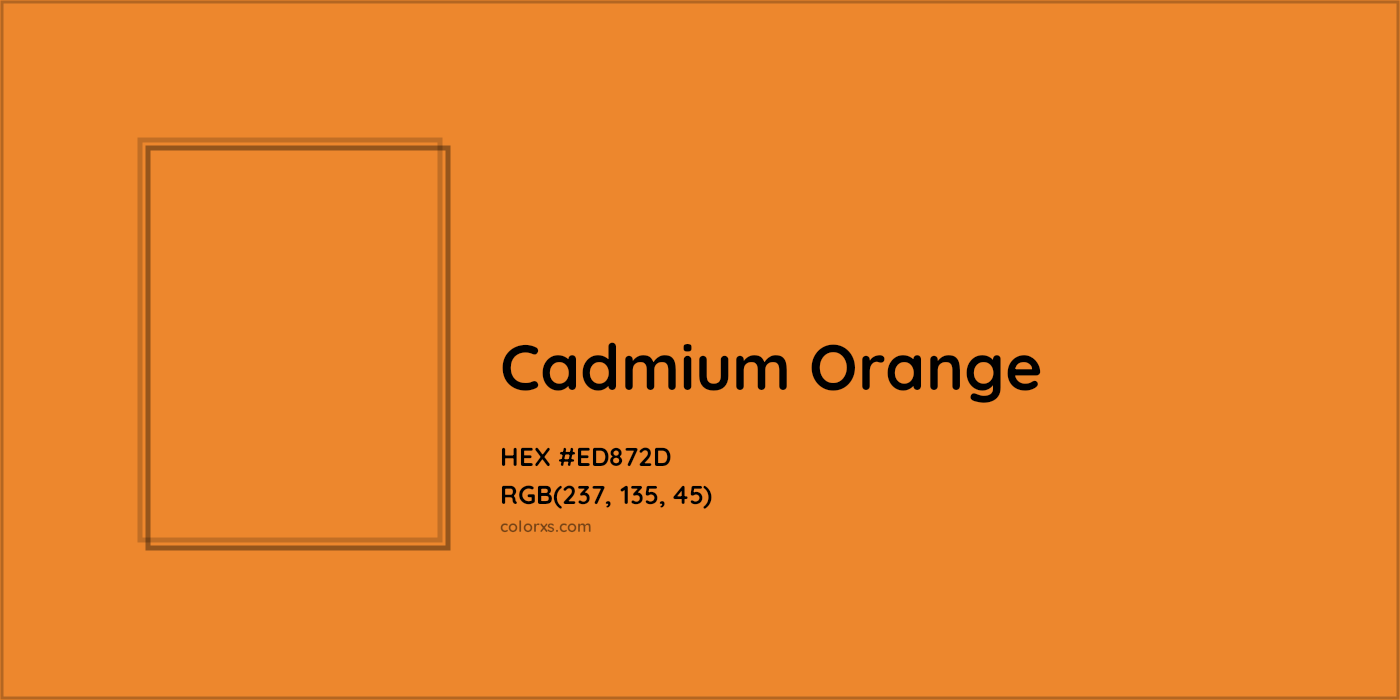 HEX #ED872D Cadmium Orange Color - Color Code