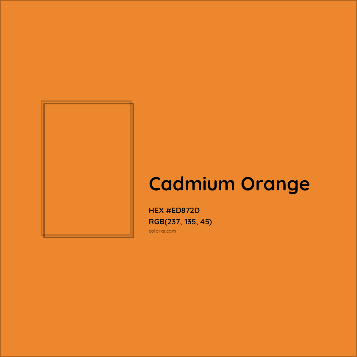 HEX #ED872D Cadmium Orange Color - Color Code