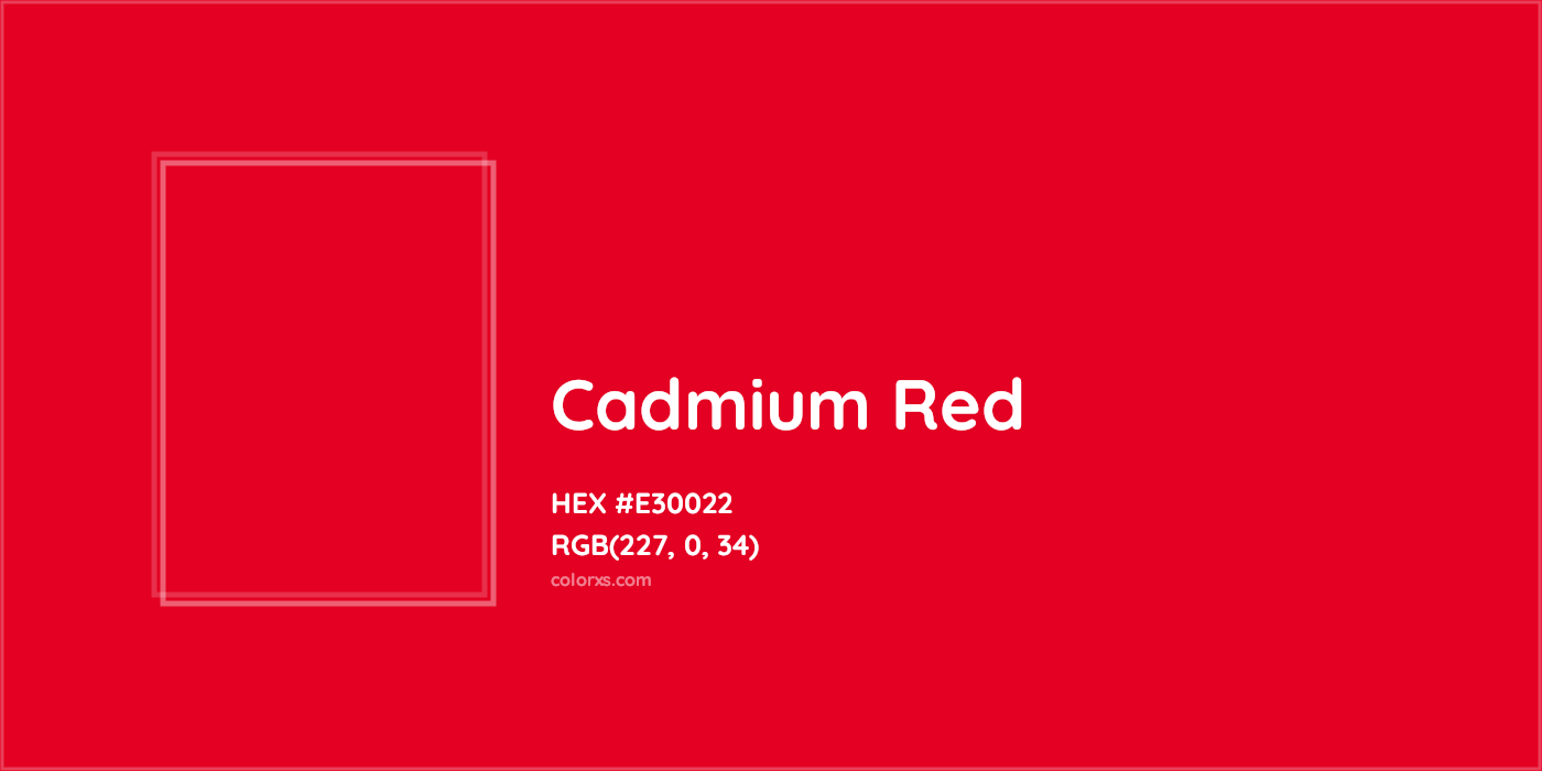 HEX #E30022 Cadmium Red Color - Color Code
