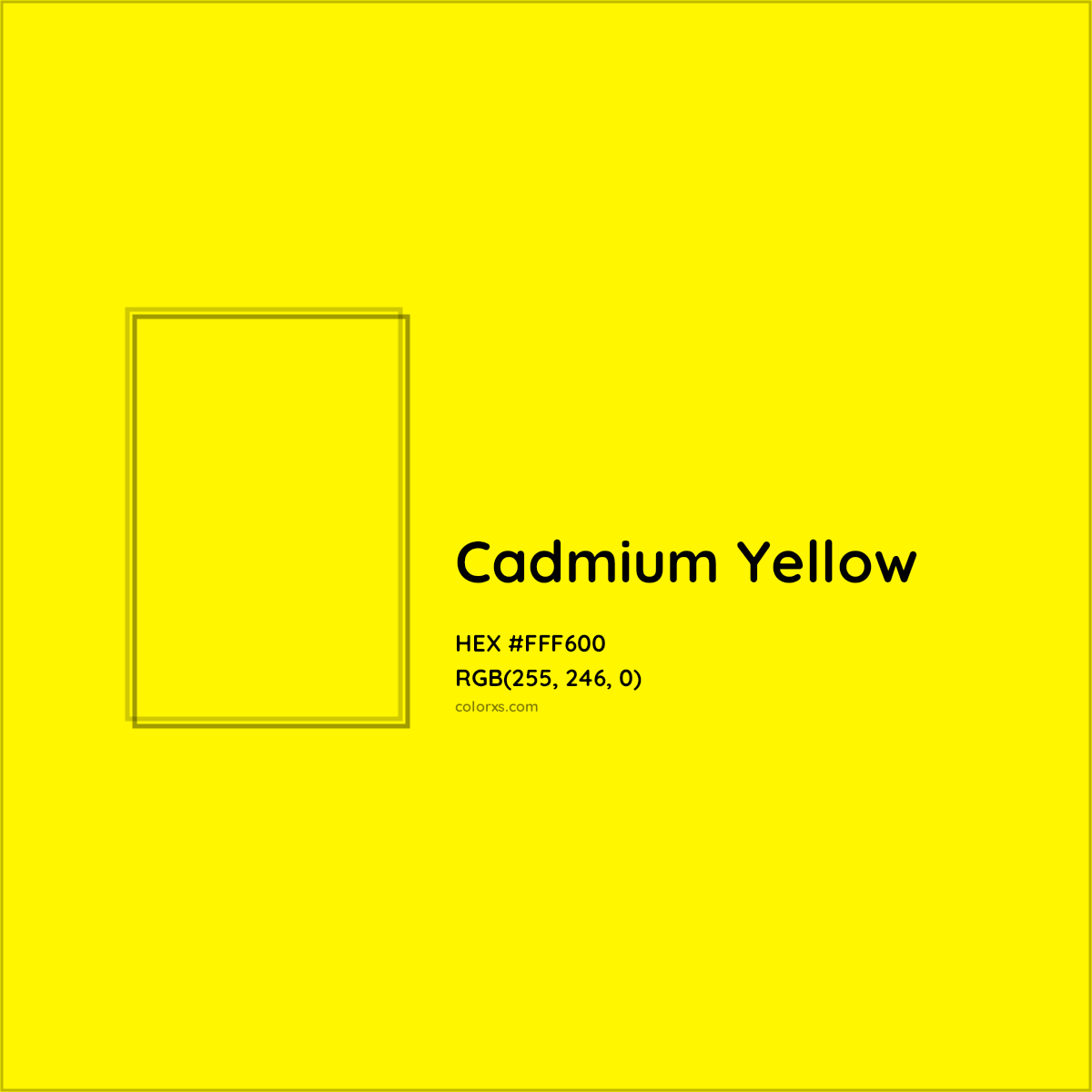 HEX #FFF600 Cadmium Yellow Color - Color Code