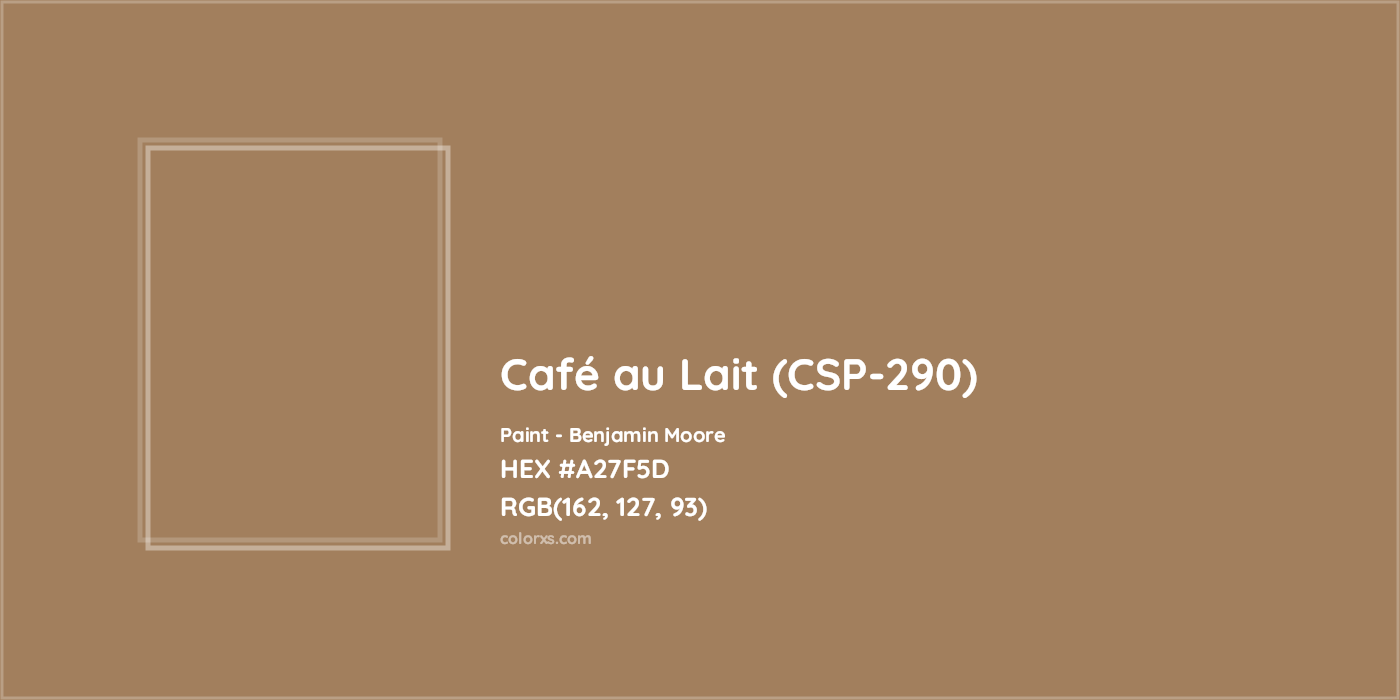HEX #A27F5D Café au Lait (CSP-290) Paint Benjamin Moore - Color Code