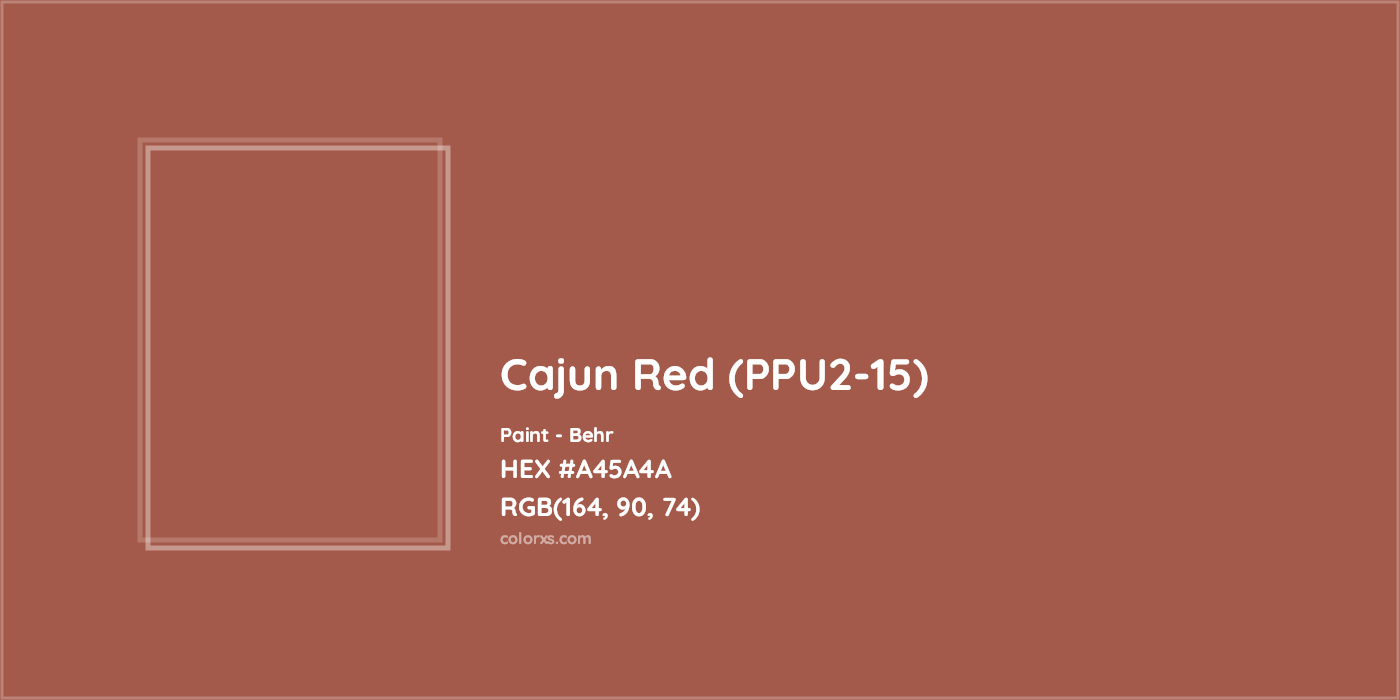 HEX #A45A4A Cajun Red (PPU2-15) Paint Behr - Color Code