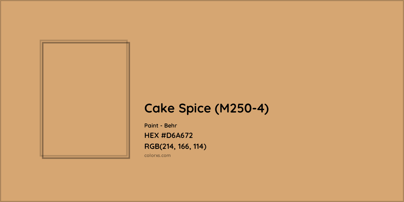 HEX #D6A672 Cake Spice (M250-4) Paint Behr - Color Code