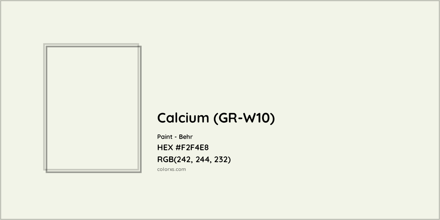 HEX #F2F4E8 Calcium (GR-W10) Paint Behr - Color Code