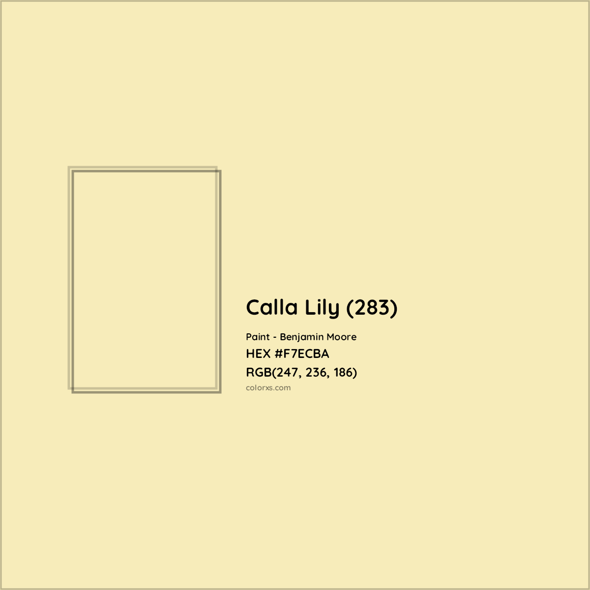 HEX #F7ECBA Calla Lily (283) Paint Benjamin Moore - Color Code