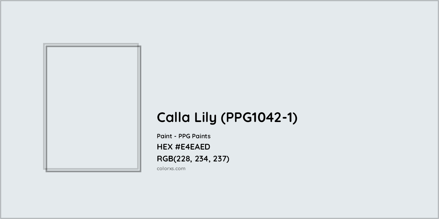 HEX #E4EAED Calla Lily (PPG1042-1) Paint PPG Paints - Color Code