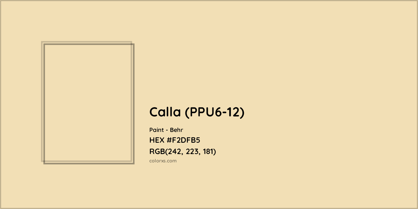 HEX #F2DFB5 Calla (PPU6-12) Paint Behr - Color Code