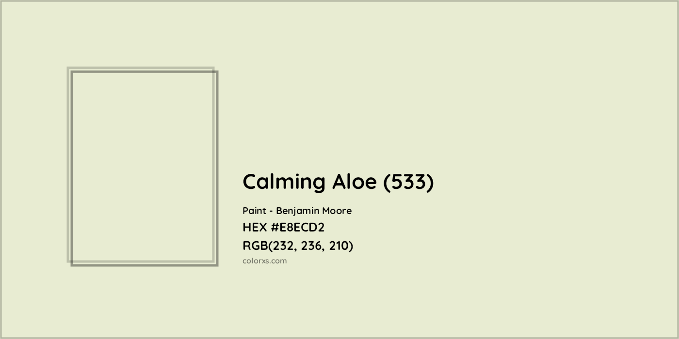 HEX #E8ECD2 Calming Aloe (533) Paint Benjamin Moore - Color Code