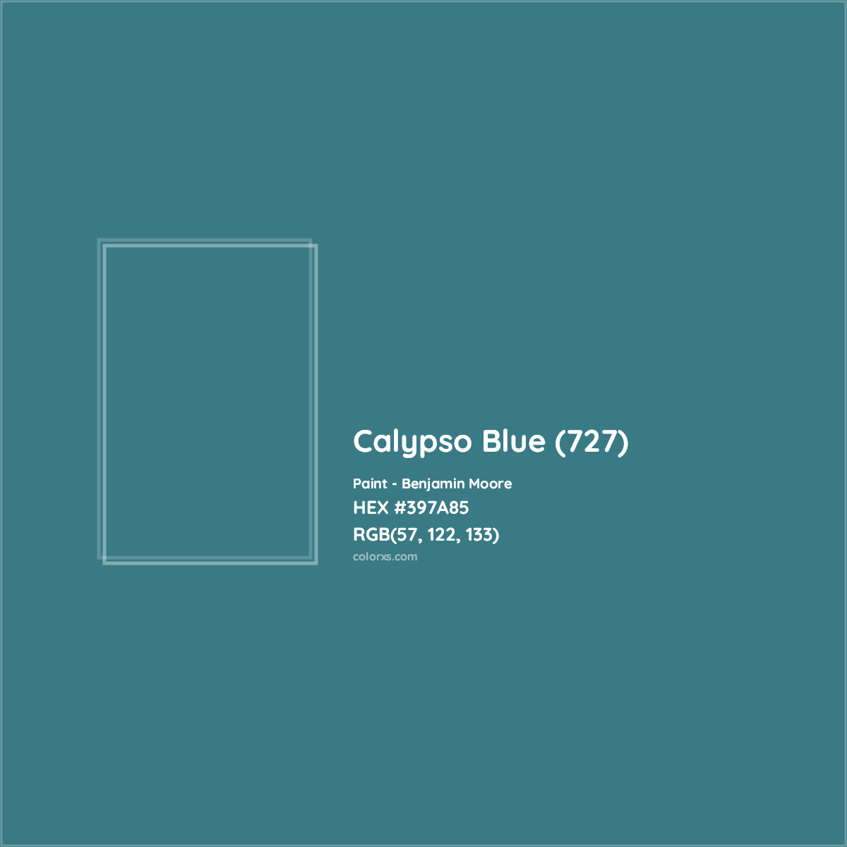 HEX #397A85 Calypso Blue (727) Paint Benjamin Moore - Color Code