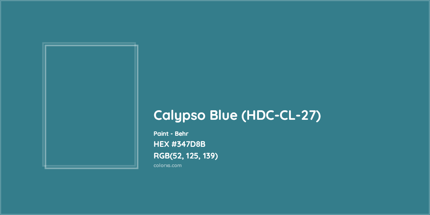 HEX #347D8B Calypso Blue (HDC-CL-27) Paint Behr - Color Code