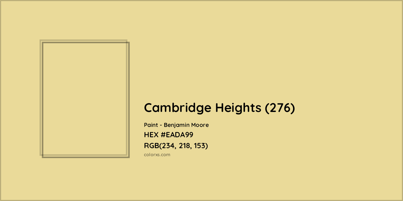 HEX #EADA99 Cambridge Heights (276) Paint Benjamin Moore - Color Code
