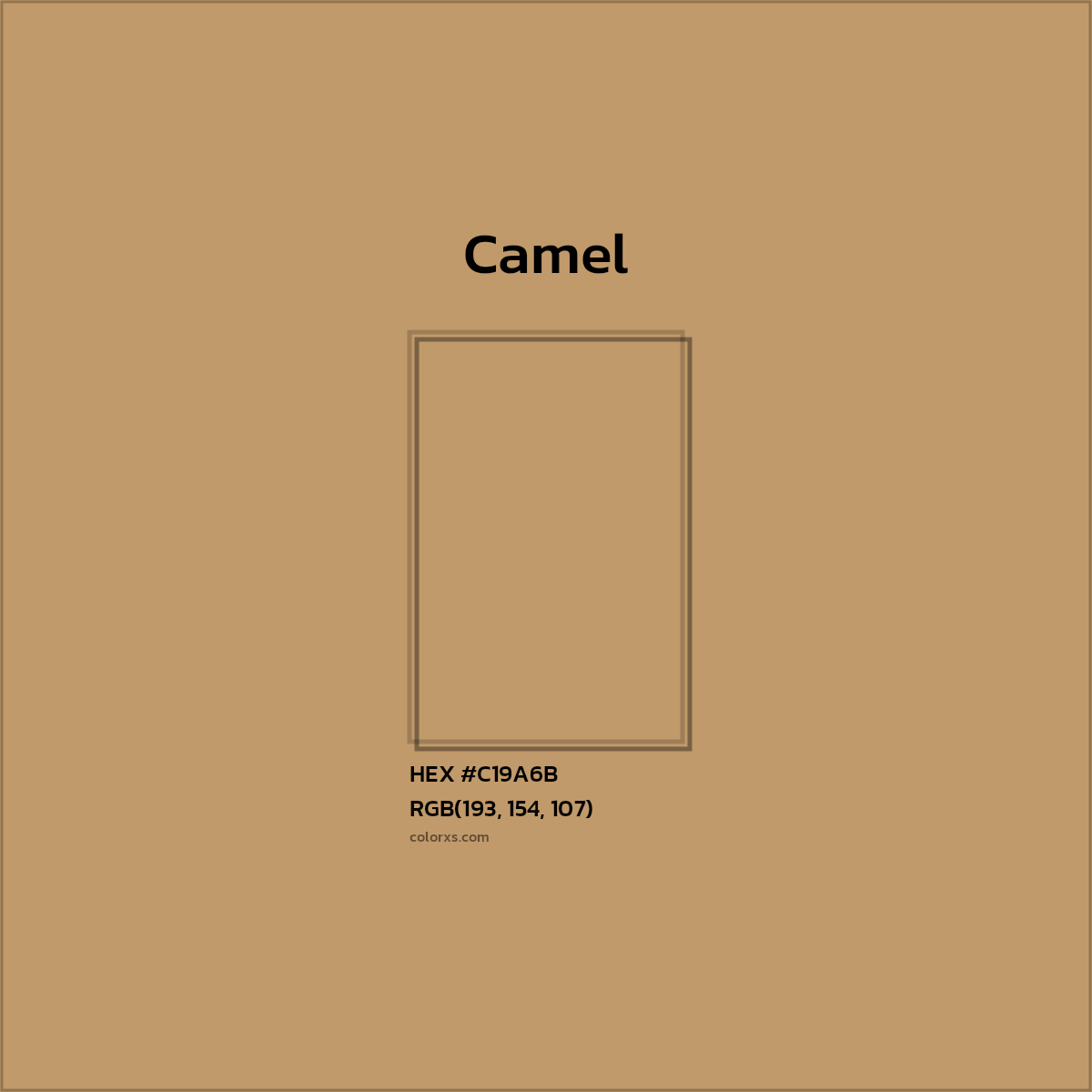 HEX #C19A6B Camel Color - Color Code