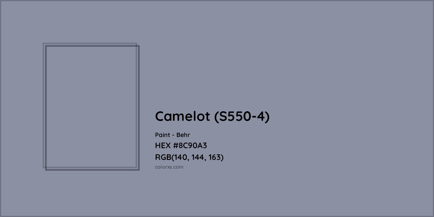 HEX #8C90A3 Camelot (S550-4) Paint Behr - Color Code