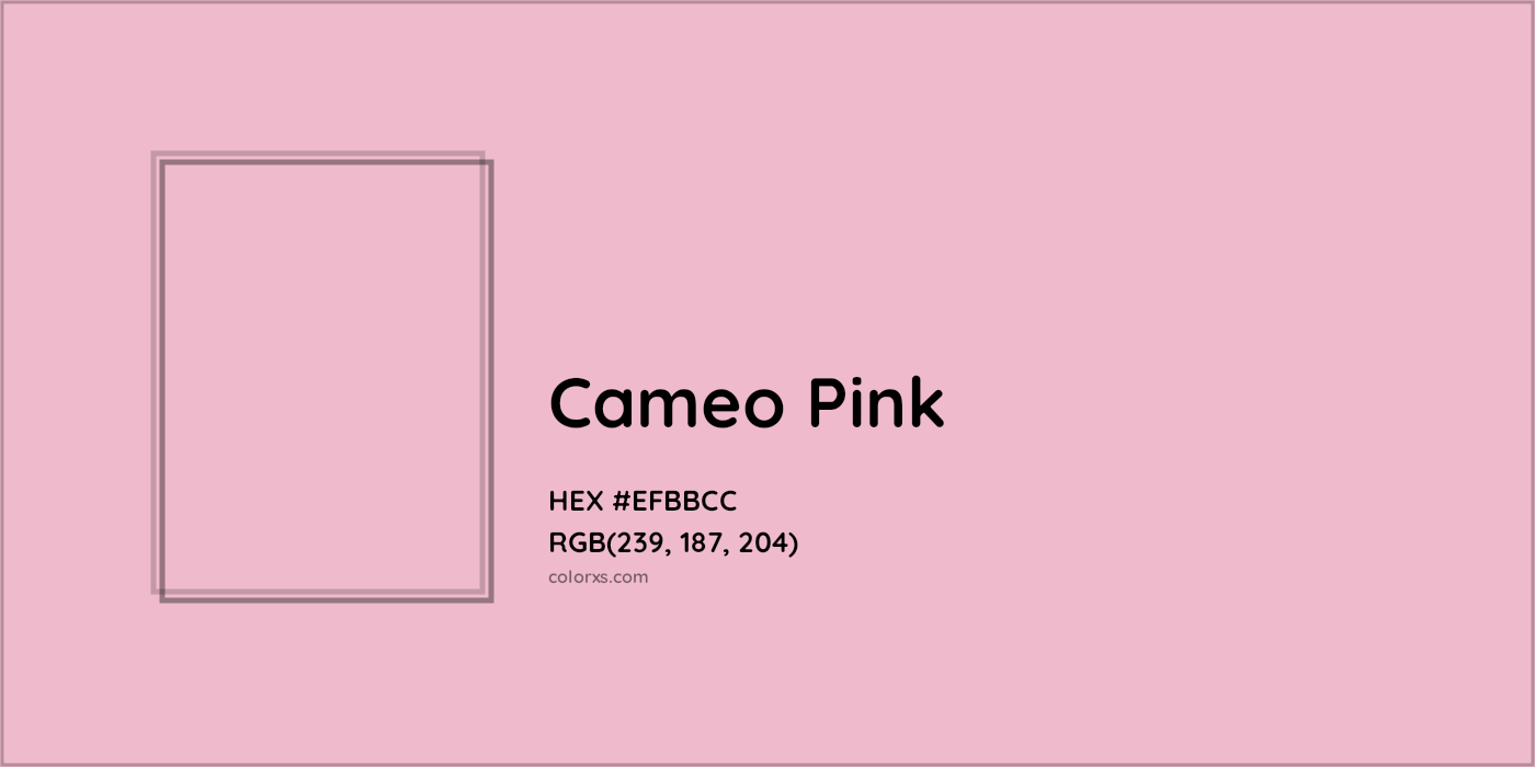 HEX #EFBBCC Cameo Pink Color - Color Code