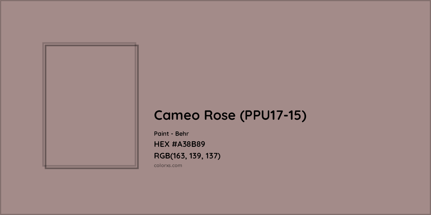 HEX #A38B89 Cameo Rose (PPU17-15) Paint Behr - Color Code