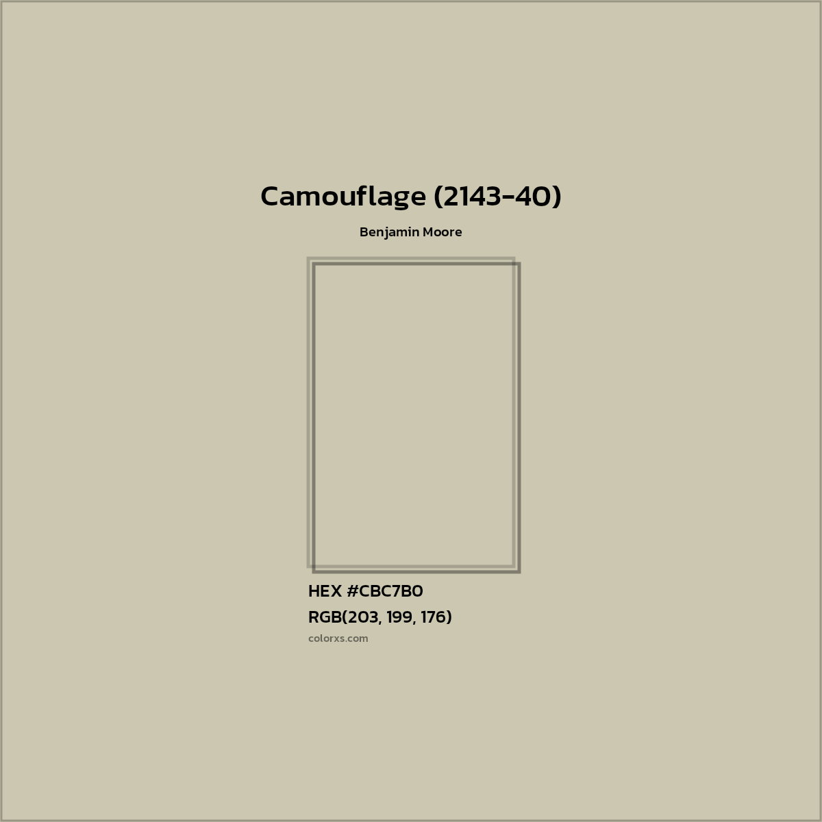 HEX #CBC7B0 Camouflage (2143-40) Paint Benjamin Moore - Color Code