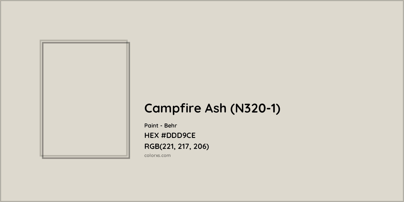 HEX #DDD9CE Campfire Ash (N320-1) Paint Behr - Color Code