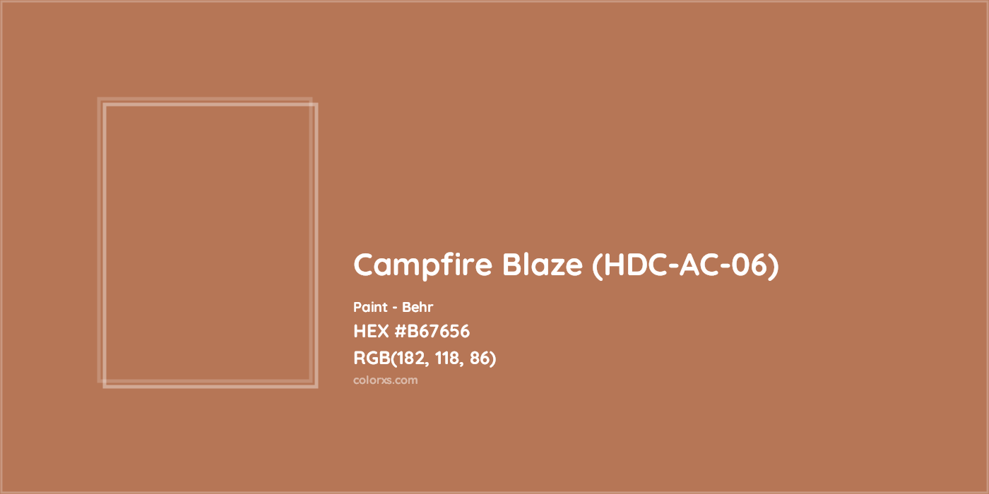 HEX #B67656 Campfire Blaze (HDC-AC-06) Paint Behr - Color Code