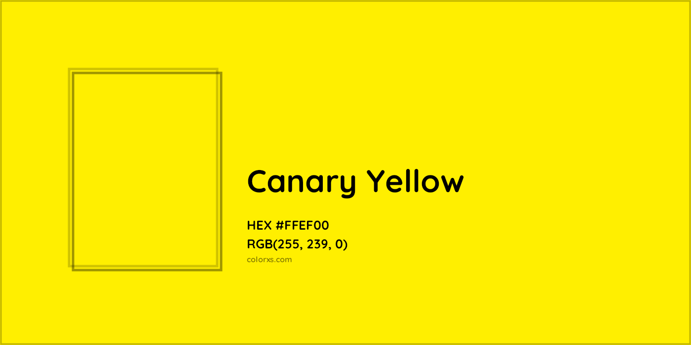 HEX #FFEF00 Canary Yellow Color - Color Code