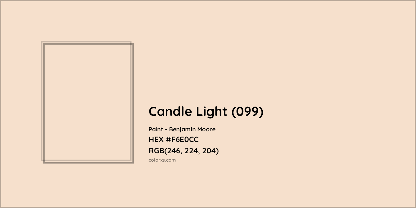 HEX #F6E0CC Candle Light (099) Paint Benjamin Moore - Color Code
