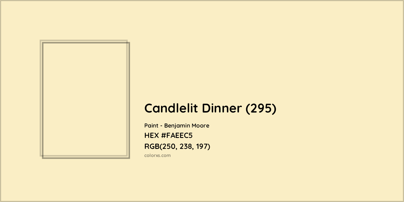 HEX #FAEEC5 Candlelit Dinner (295) Paint Benjamin Moore - Color Code