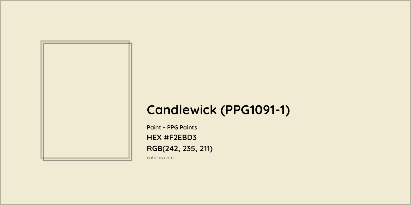 HEX #F2EBD3 Candlewick (PPG1091-1) Paint PPG Paints - Color Code