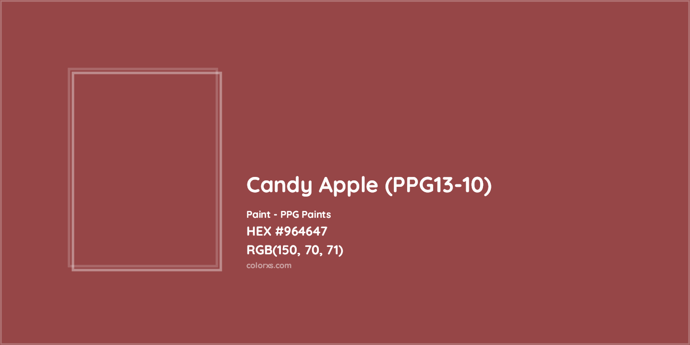HEX #964647 Candy Apple (PPG13-10) Paint PPG Paints - Color Code