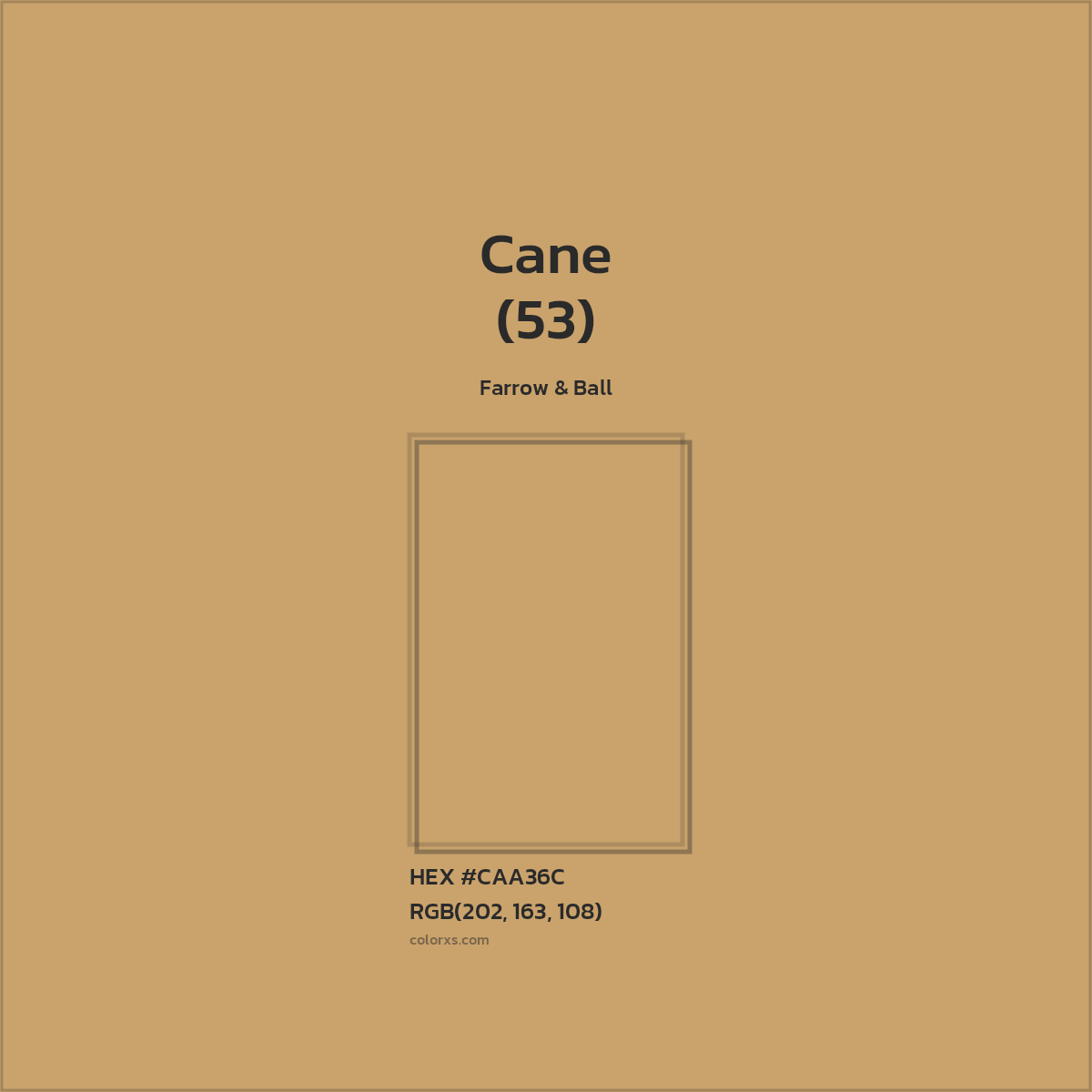 HEX #CAA36C Cane (53) Paint Farrow & Ball - Color Code