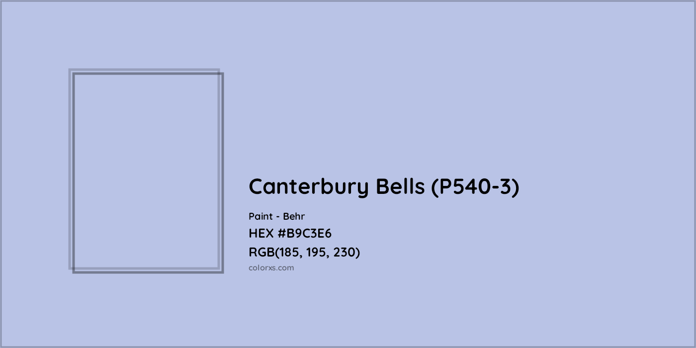 HEX #B9C3E6 Canterbury Bells (P540-3) Paint Behr - Color Code