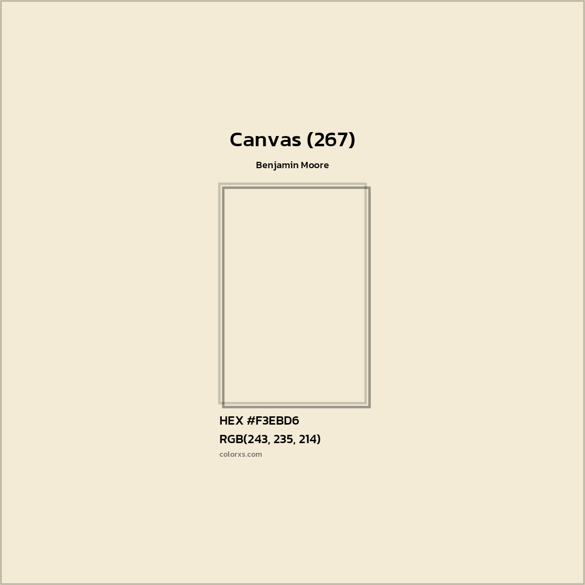 HEX #F3EBD6 Canvas (267) Paint Benjamin Moore - Color Code