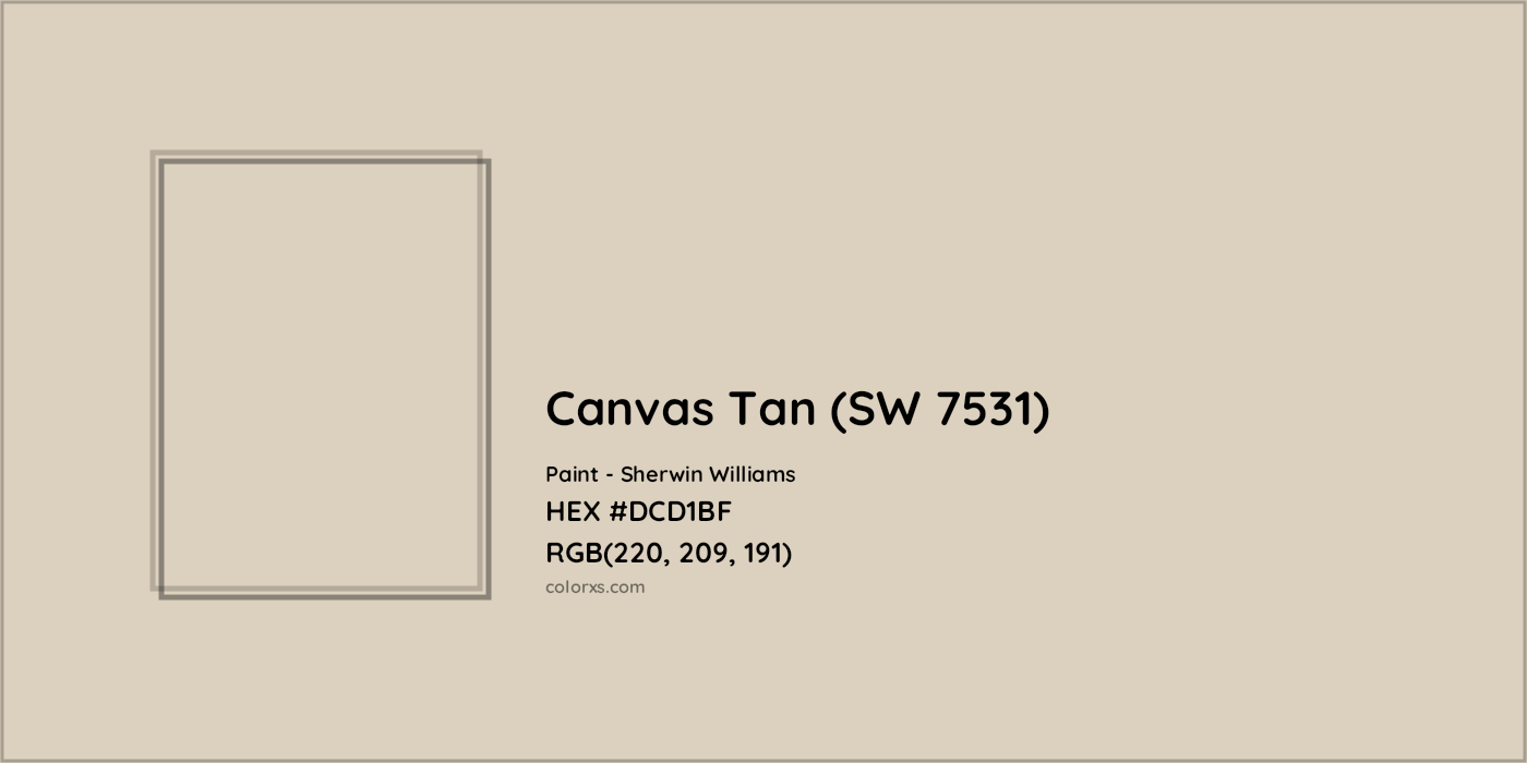 HEX #DCD1BF Canvas Tan (SW 7531) Paint Sherwin Williams - Color Code