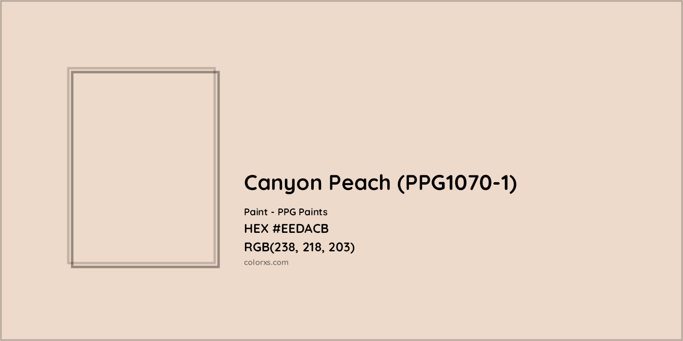 HEX #EEDACB Canyon Peach (PPG1070-1) Paint PPG Paints - Color Code