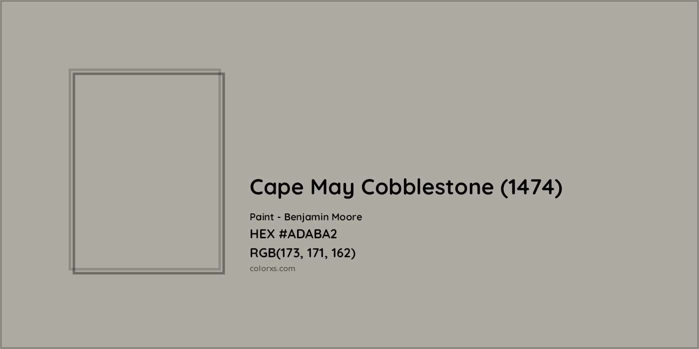 HEX #ADABA2 Cape May Cobblestone (1474) Paint Benjamin Moore - Color Code