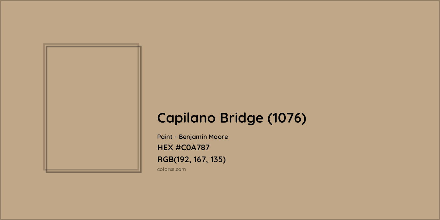 HEX #C0A787 Capilano Bridge (1076) Paint Benjamin Moore - Color Code