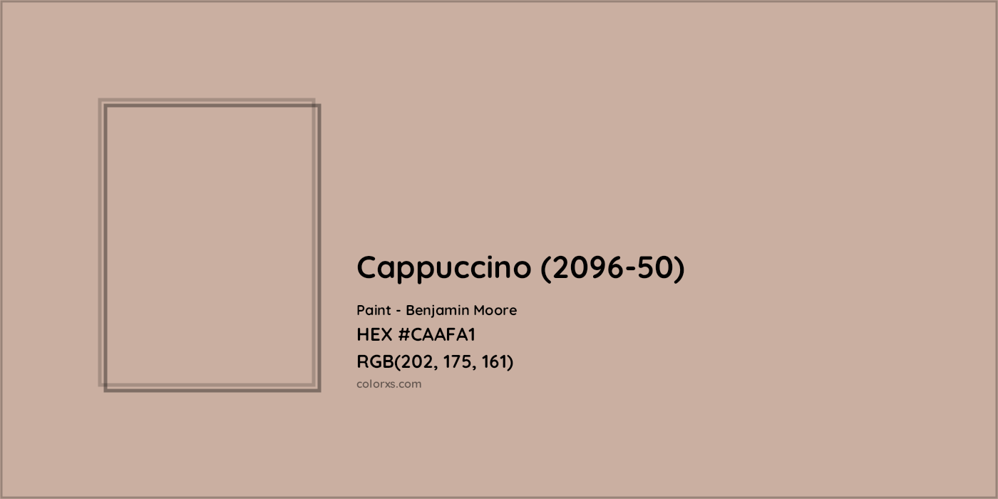HEX #CAAFA1 Cappuccino (2096-50) Paint Benjamin Moore - Color Code