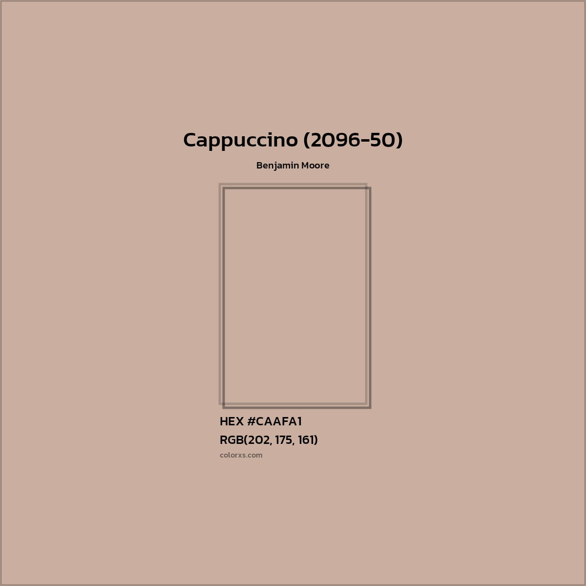 HEX #CAAFA1 Cappuccino (2096-50) Paint Benjamin Moore - Color Code