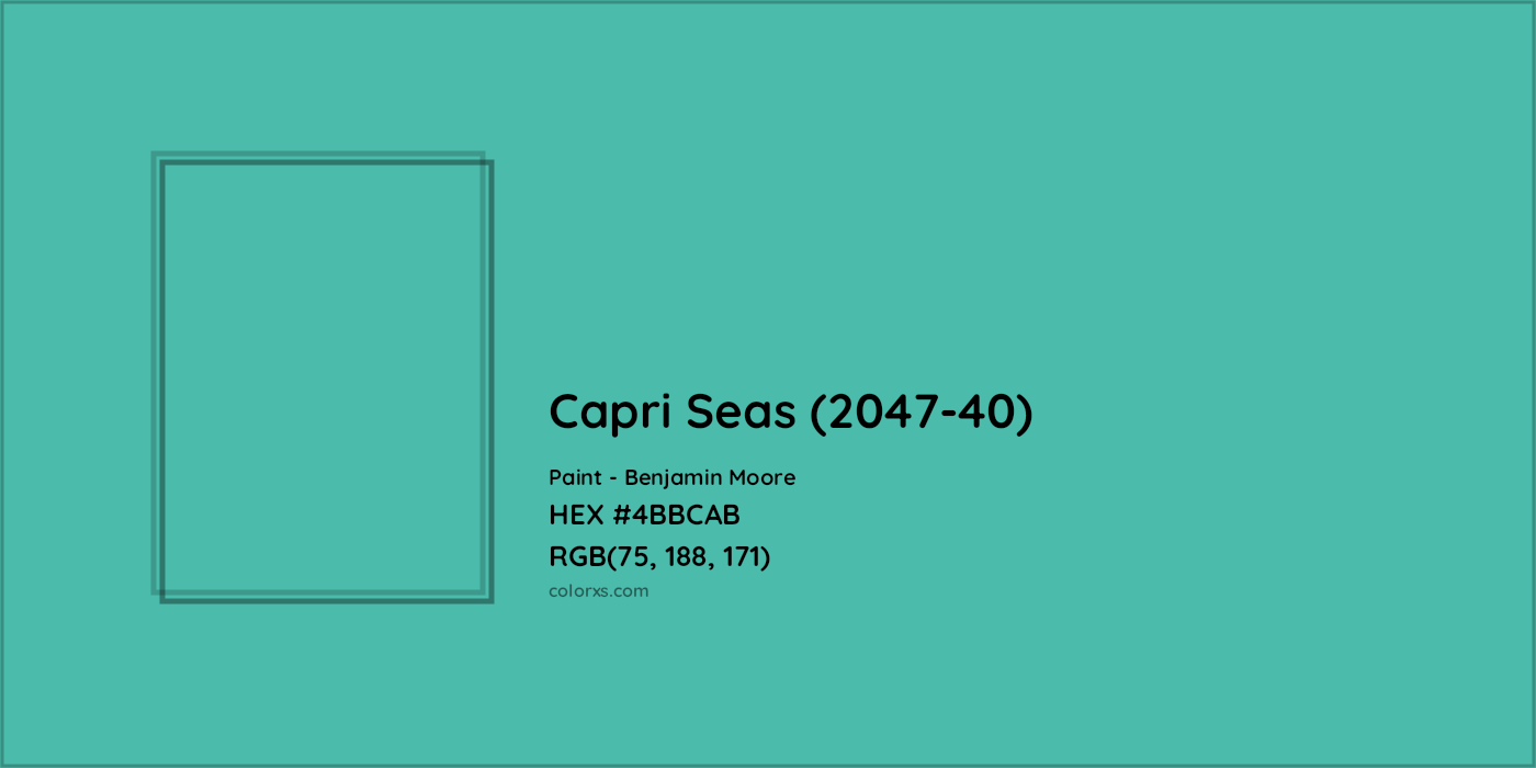 HEX #4BBCAB Capri Seas (2047-40) Paint Benjamin Moore - Color Code