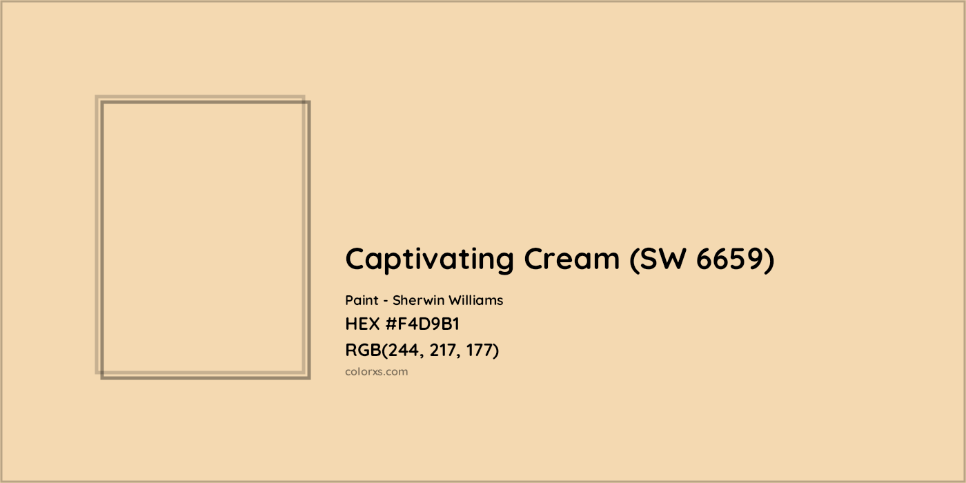 HEX #F4D9B1 Captivating Cream (SW 6659) Paint Sherwin Williams - Color Code