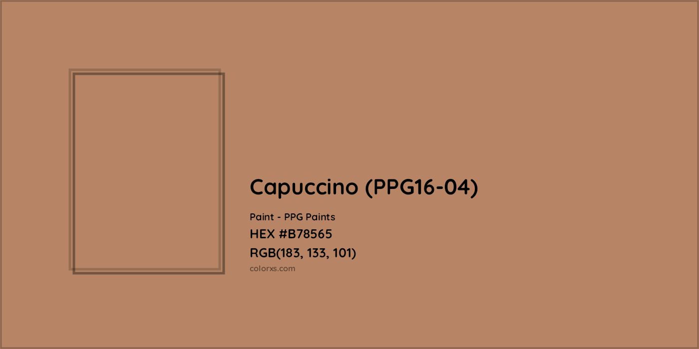 HEX #B78565 Capuccino (PPG16-04) Paint PPG Paints - Color Code