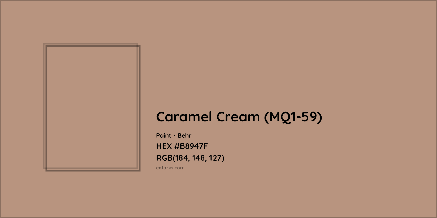 HEX #B8947F Caramel Cream (MQ1-59) Paint Behr - Color Code