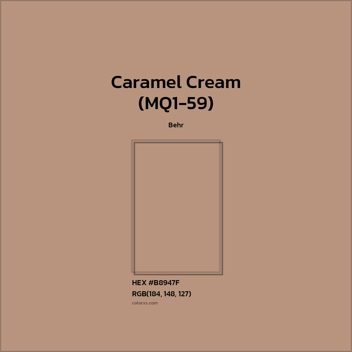 HEX #B8947F Caramel Cream (MQ1-59) Paint Behr - Color Code