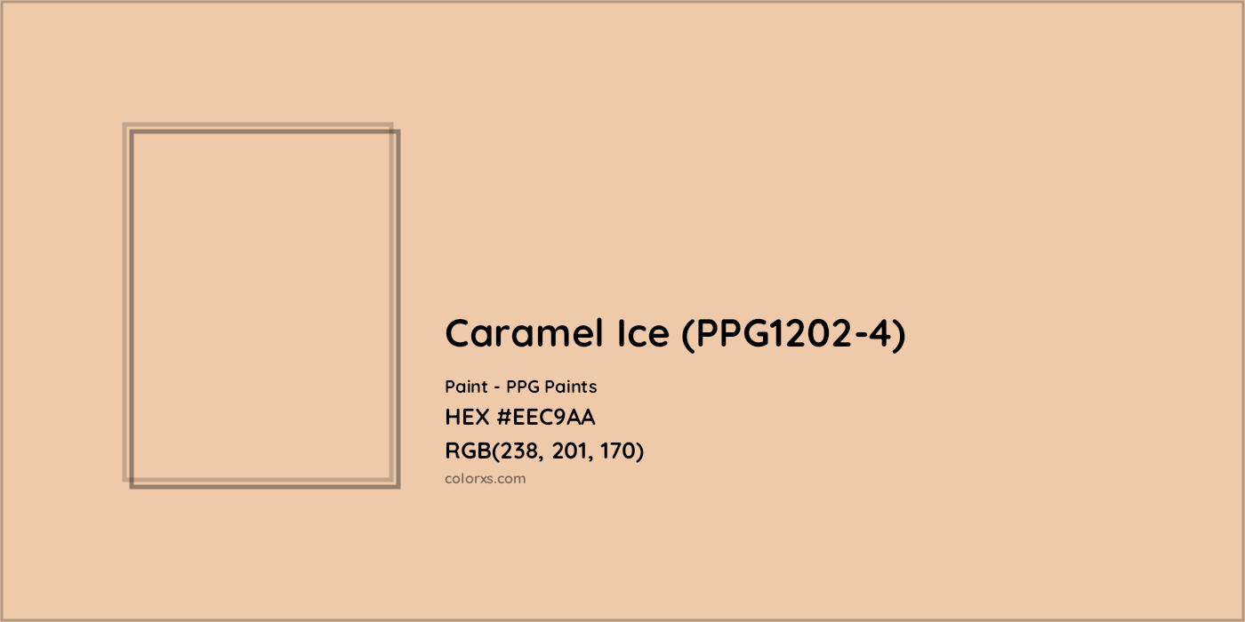 HEX #EEC9AA Caramel Ice (PPG1202-4) Paint PPG Paints - Color Code