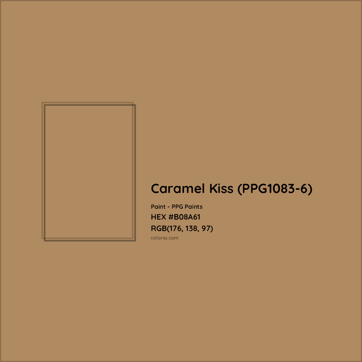HEX #B08A61 Caramel Kiss (PPG1083-6) Paint PPG Paints - Color Code