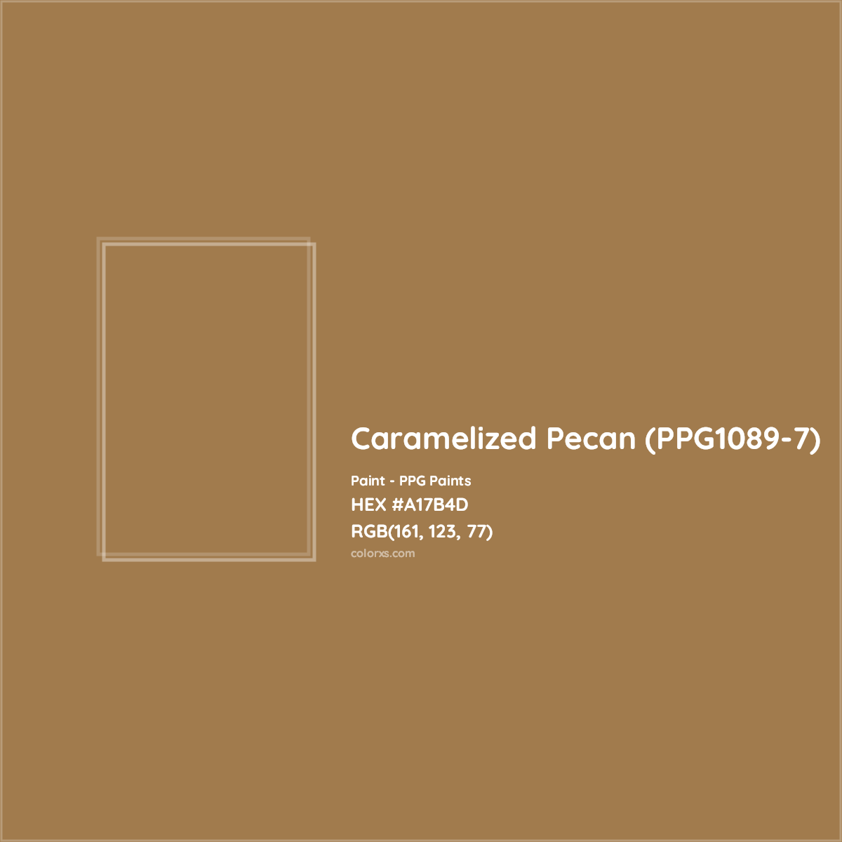 HEX #A17B4D Caramelized Pecan (PPG1089-7) Paint PPG Paints - Color Code